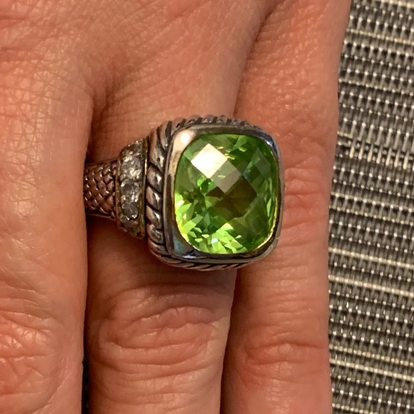 Jewelry - 🟩 Silver, Gold, Peridot & Faux Diamond Ring